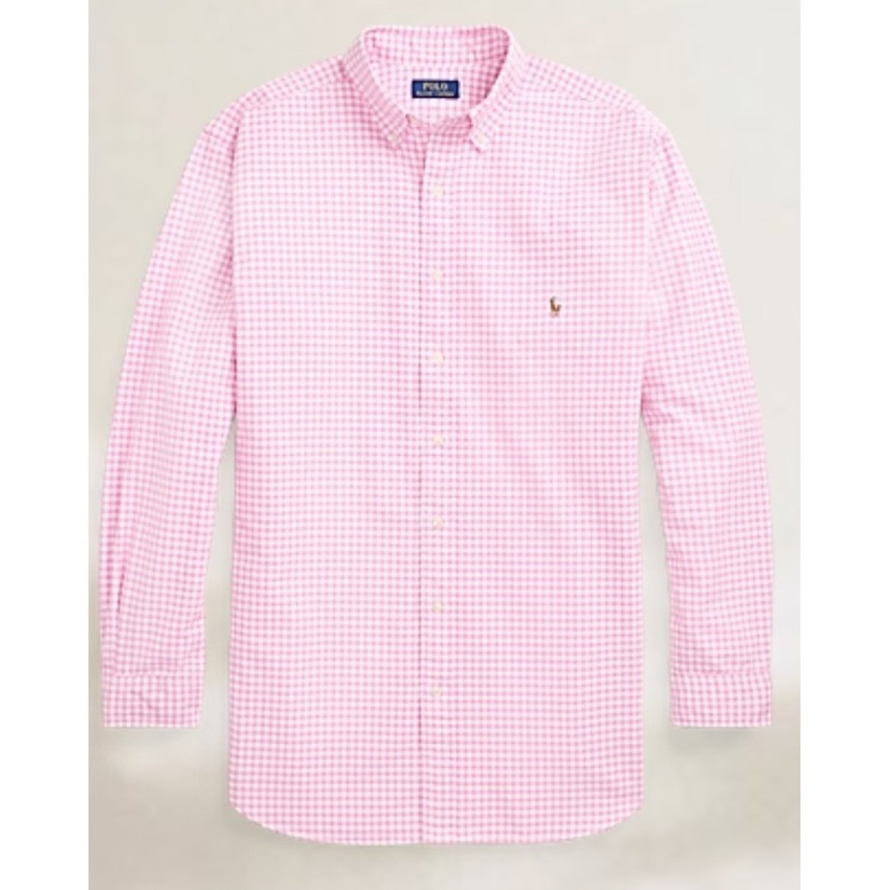 Polo Ralph Lauren Pink Checkered Long Sleeve Sport Shirt Men's Size 3XLT NWT